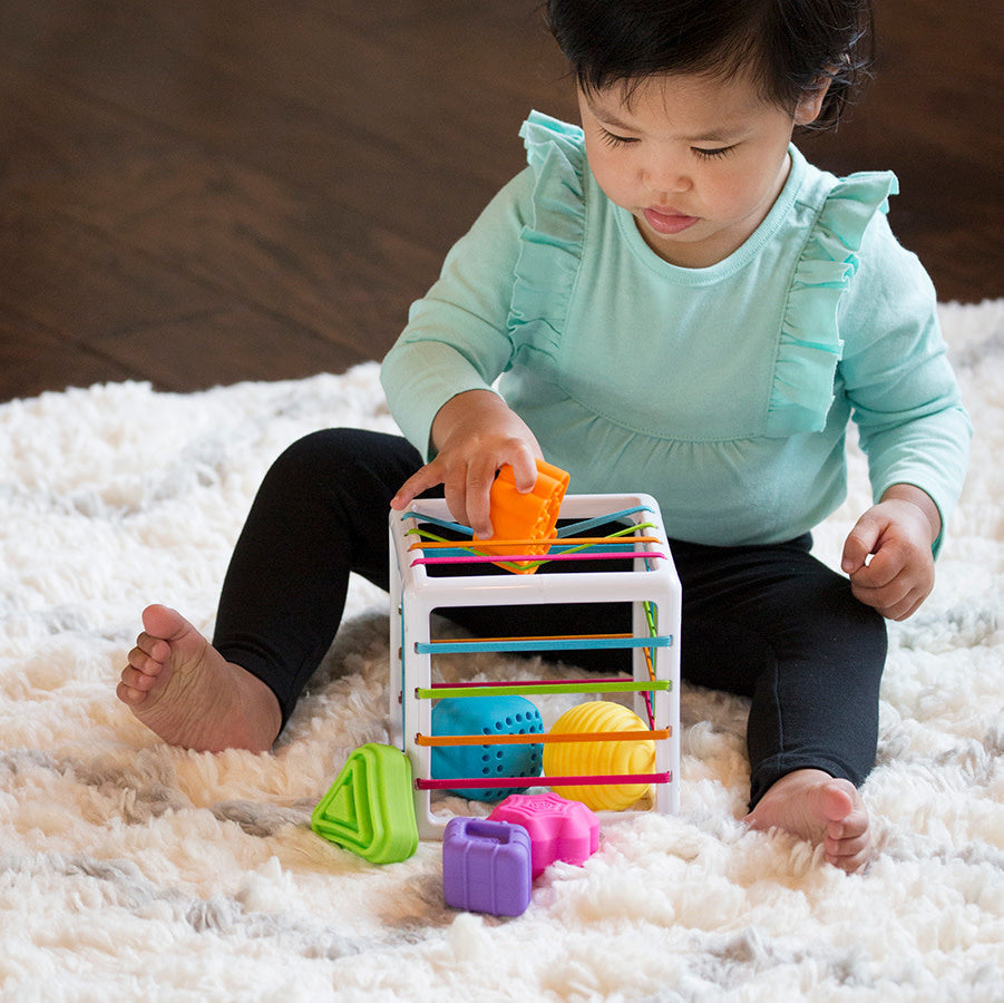 Fat Brain Toys F251 Fat Brain InnyBin, Kids Preschool, Shape Sorter, Sorting Building Sets, Early Development Toy for Babies Aged 18 Months and Older, Multicoloured